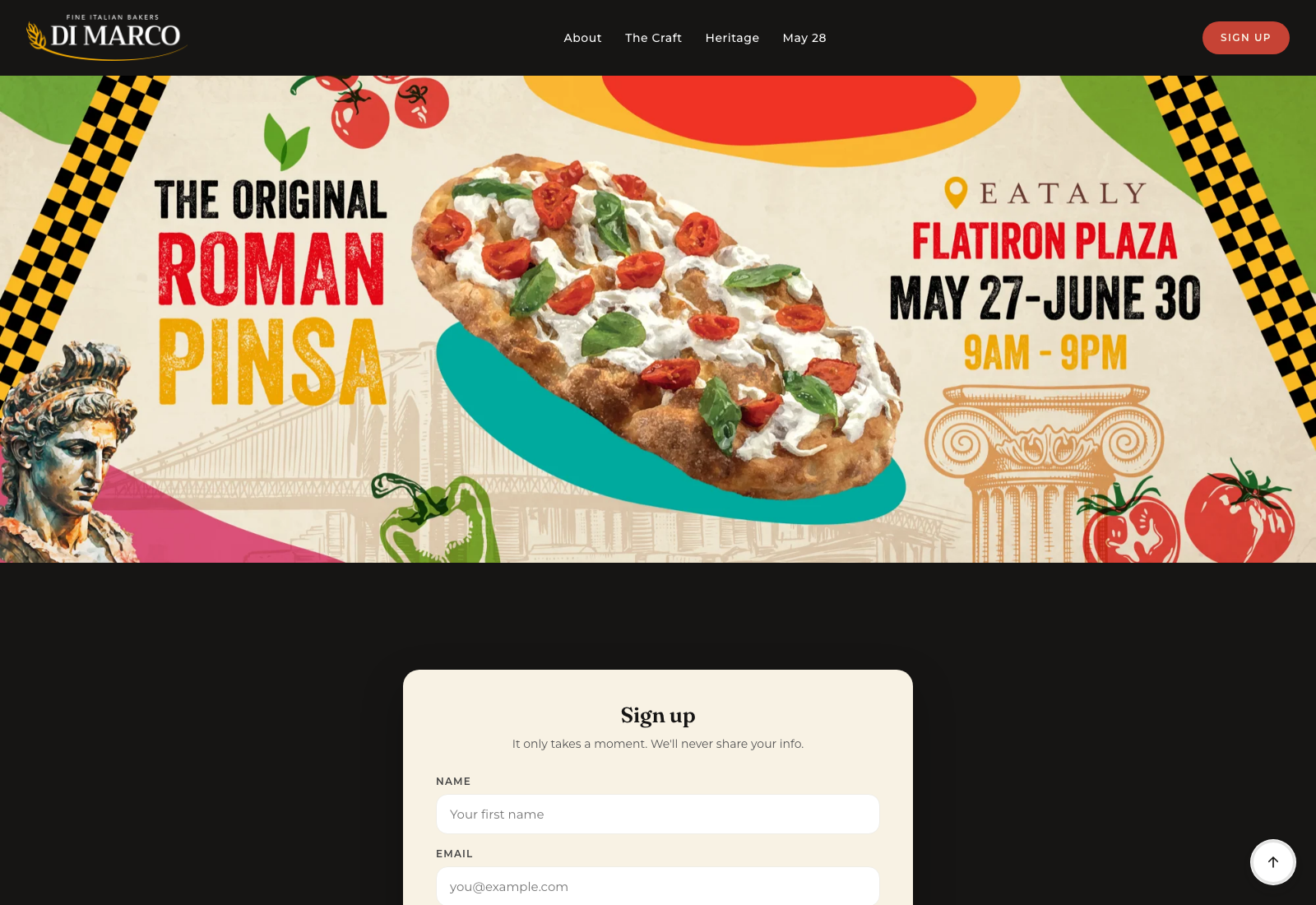 National Pinsa Day campaign site